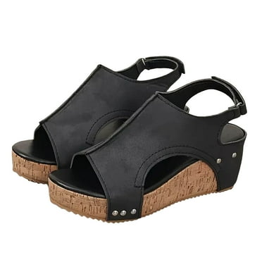 XDDST Medium Heel Woman Summer Shoes Cool Slippers Female Soft Soled Non Slip Wear Resisting Flat Beach Flops Lady Sandals Women Slippers Black
