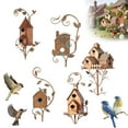 thumbnail image 1 of XDDST Metal Birdhouse Wooden Stakes Garden Decoration Birdhouse Ironwork Ornaments, 1 of 9