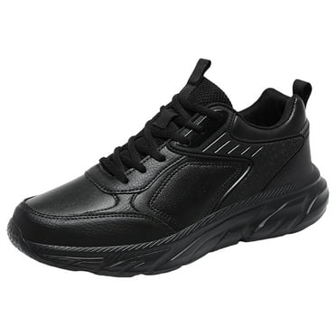 XDDST Plus Size Black Men's Casual Dress Shoes Men Casual Shoes Fashionable New Pattern Simple and Pure Color Lace Up Thick Sole Flat Bottom Comfortable Sports Shoes