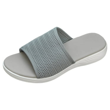 XDDST Plus Size Grey Women's Dress Sandals Women Sandals Fashion New Pattern Open Toe Breathable and Comfortable Wedge Lightweight Summer Slippers