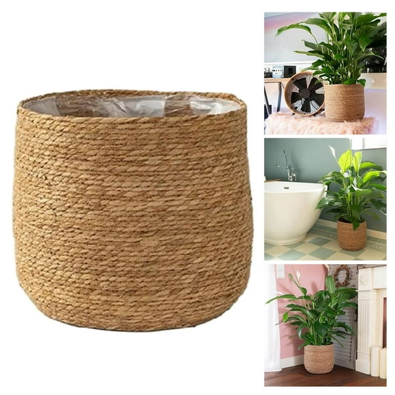 XDDST Seagrass Flower Pot Woven Pot Decorative with Film Insert In Boho S