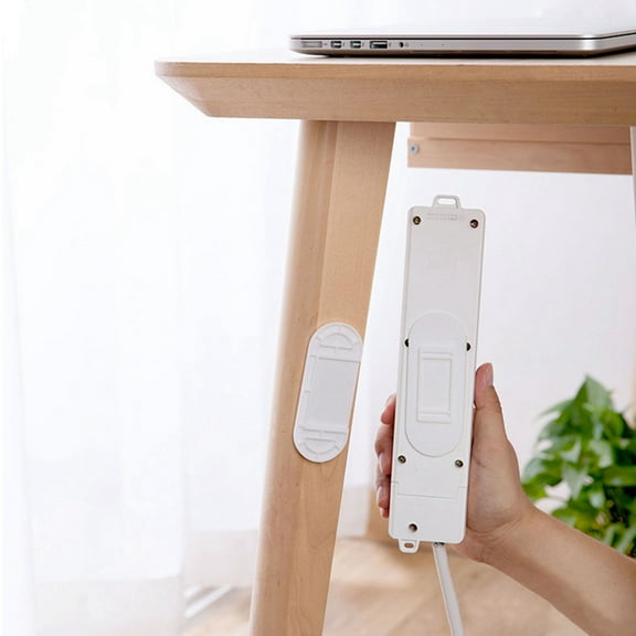 XDDST Solid Color Power Strip Socket Wall Mounted Wall Mounted Strong Holder Seamless Strip Holder