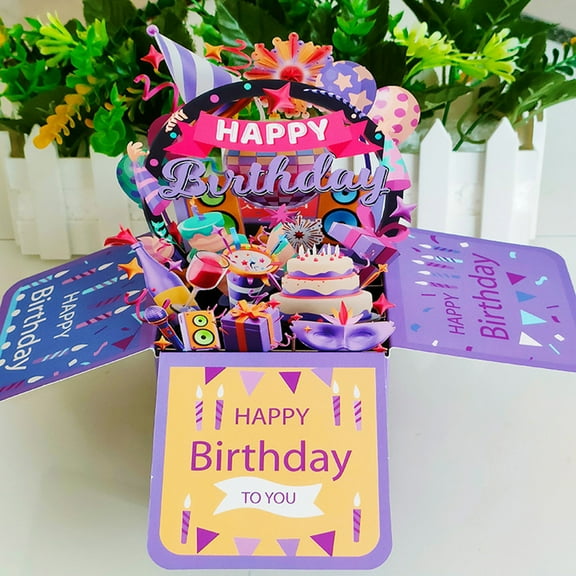XDDST Up Birthday Cards 3D Greeting Card Happy Birthday Card Gifts for Kids Teens Women Men Son Daughter