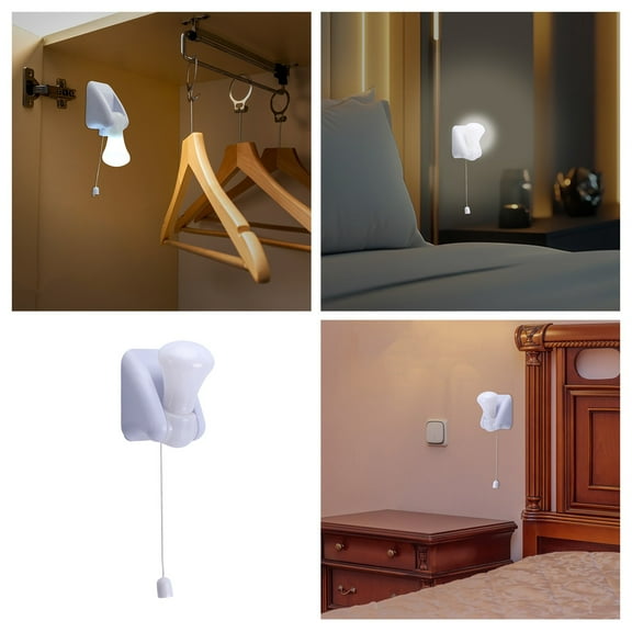 XDDST Wall Mount Light attery Operated Wire Led Bulb Self Adhesive Stick LED Bulb Wire Small Night Light Cabinet Wardrobe Lighting Lamp Bedside Pull Line Lamp