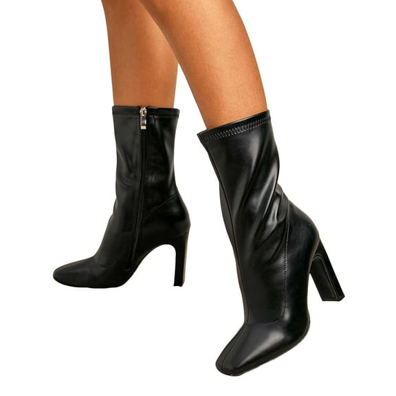 XDDST Western Ankle Boots for Women Ankle Booties Shoes Women Sexy Pointed Toe Heel Dress Short Boots