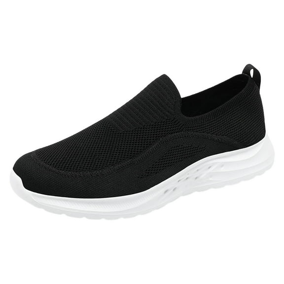 XDDST White Mens Slip On Shoes Men Sports Shoes Fashionable New Pattern Simple Solid Color Lightweight Flat Bottom Comfortable Slip On Casual Shoes