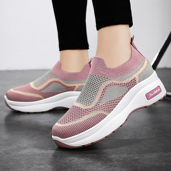 XDDST Woman Summer Shoes Womens Walking Shoes Slip On Casual Sneakers Breathable Mesh Shoes