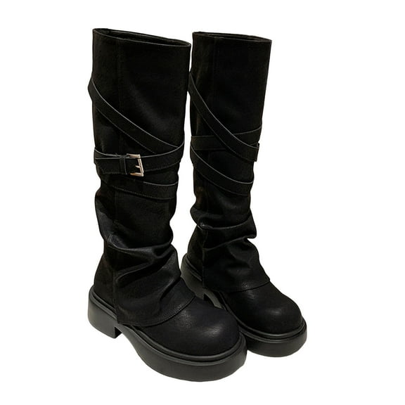 XDDST Women’s Boots Thick Soled Women's Long Boots Pants Boots High Leg Stacked Long Boots Boots for Women