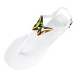 thumbnail image 1 of XDDST Women's Dress Sandals Flip Flops Ladies Summer Rhinestone Butterfly Jelly Clip Toe Beach Big Size Flat Transparent Sandals White, 1 of 5