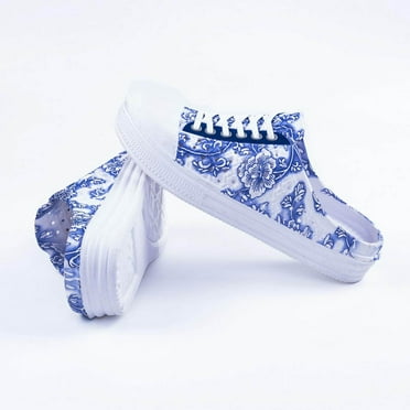 XDDST Women's Summer Sandals Beach Shoes Slippers Butterfly Print Blue