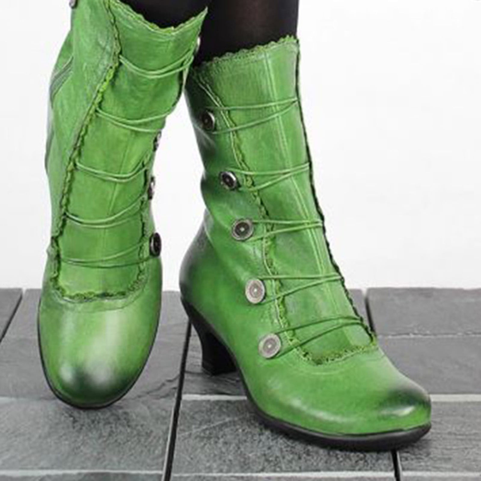 XDDST Womens Boots AnkleHigh Medium Heel Autumn and Winter Mid Calf