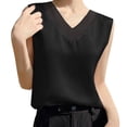 thumbnail image 1 of XDIAHBPL Camisole Tops For Women Glossy Satin Sleeveless V Neck Lace Toggle Simple Cut Sweatshirt Tank Tops, 1 of 6