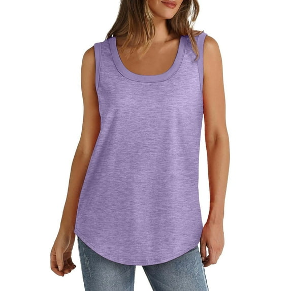 XDIAHBPL Camisole Tops For Women Solid Color Round Neck Vest Summer Fashion Casual Top Tank Tops