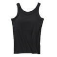 thumbnail image 1 of XDIAHBPL Camisole Tops For Women Solid Color Chest Pad Vest Suspender Wide Shoulder Strap Base Cup Underwear Long Anti Glazing Sleeveless Vest Tank Tops, 1 of 3