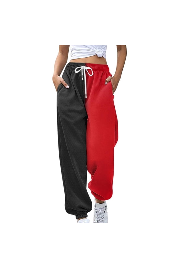 Casual Pants For Women Womens Pants Fashion Loose Breathable Colorblocking Side Pockets