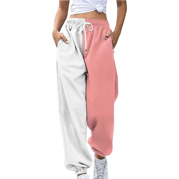 XDIAHBPL Casual Pants For Women Womens Pants Fashion Loose Breathable Colorblocking Side Pockets