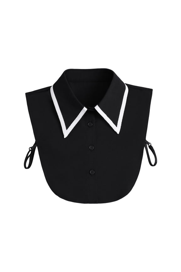 Collar Neck Hoodie Sweater Shirt Fashion Collar Black