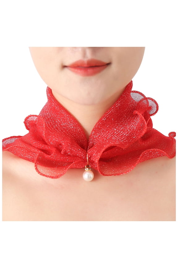 Scarf For Women Sun Proof Thin Spring Summer Headband Cervical Vertebra Neck Scarf Red