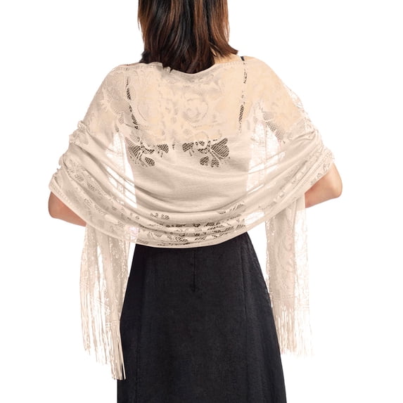 XDIAHBPL Shawl Wraps For Women Shawl Lace Shawl Bride's Bridesmaid Evening Dress Cheongsam Shawl Scarf Beige