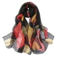thumbnail image 1 of XDIAHBPL Silk Scarf For Women For Lightweight Print Floral Pattern Shawl Scarves Sunscreen Shawls And Wraps For Spring Black, 1 of 4