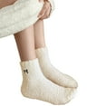 thumbnail image 1 of XDIAHBPL Socks For Women Thick Coral Fleece Fleece Lined For Warmth In Autumn And Winter Plush With Bow Knot Sleep Brown, 1 of 4