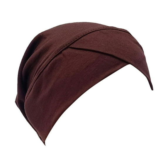 XDIAHBPL Turbans For Women Casual Multicolor Forehead Cap Solid Color Hijab Muslim Base Cap Brown