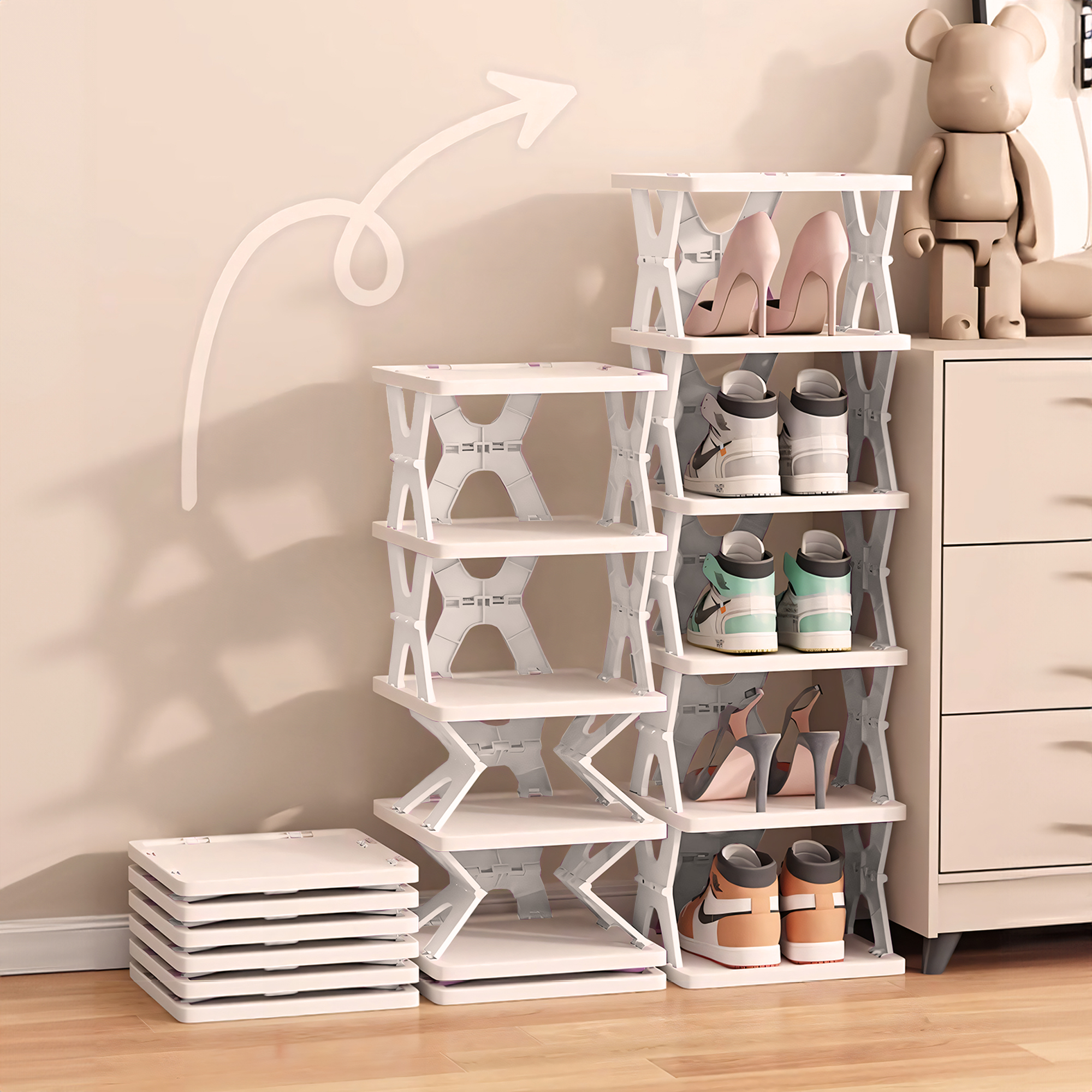 Cmunyle Shoe Rack for Front Door Entrance,Foldable Shoe Rack Shoe