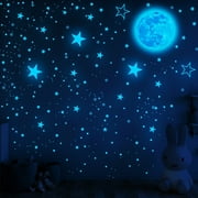 XDMTWLKJ Glow in The Dark Stars and Moon Wall Nursery Stickers Removable 1049 Pack