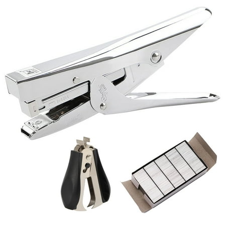 XDMTWLKJ Ergonomic Durable Hand Held Plier Stapler Tool with 1000 Staples and Remover