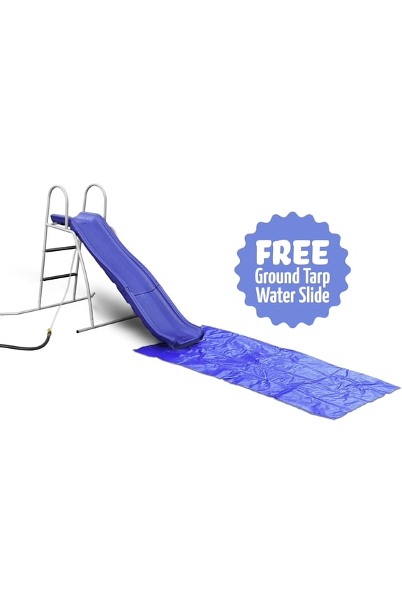 6' Water Wave Slide with Ground Tarp, and Built-in Adjustable Water Sprinkler