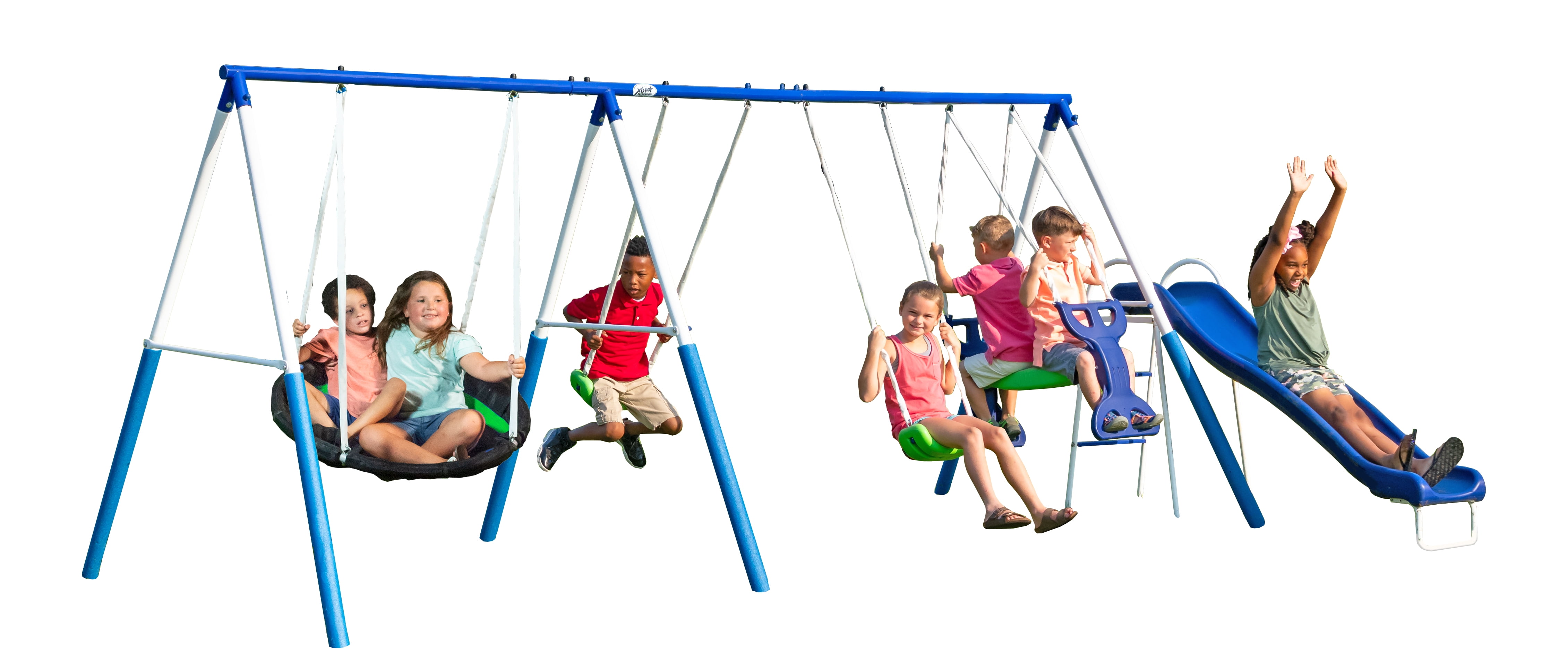 XDP Recreation All Star Metal Swing Set, Playground Playset for 7