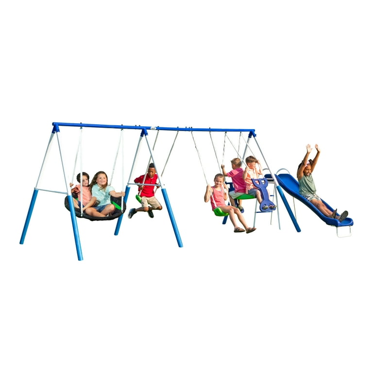 XDP Recreation All Star Metal Swing Set, Playground Playset for 7