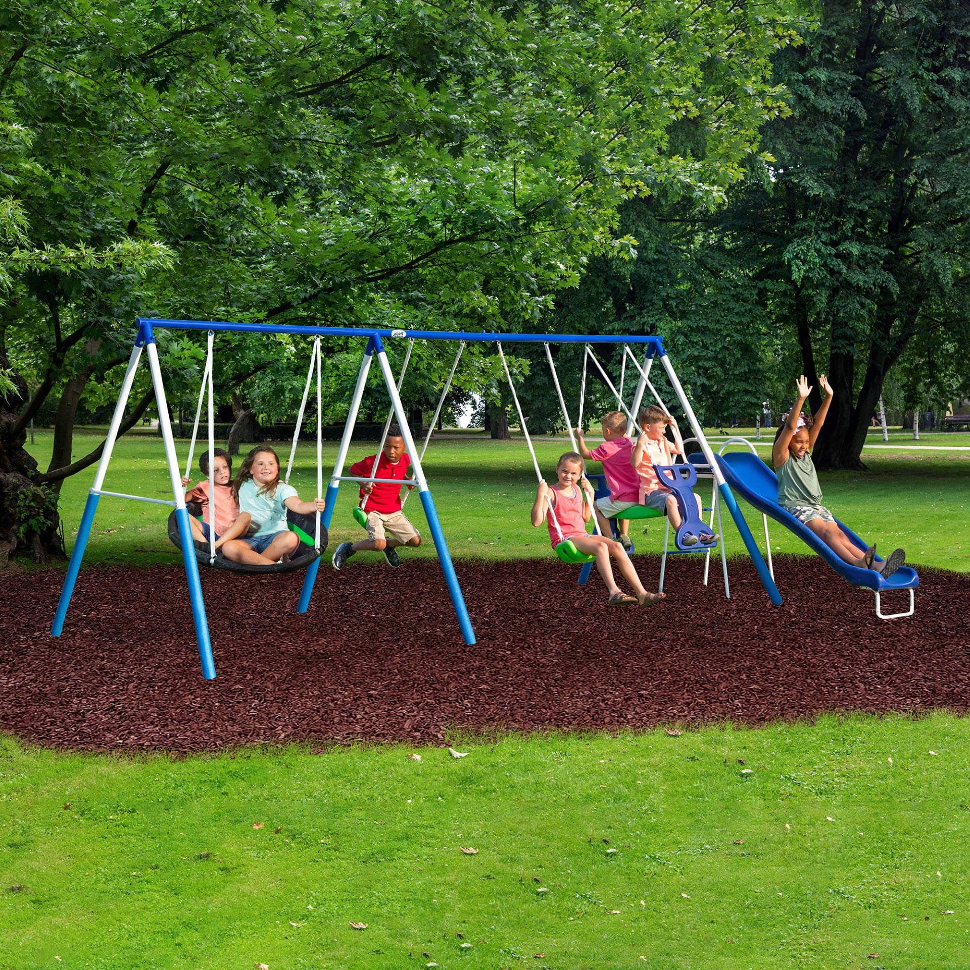 XDP Recreation All Star Metal Swing Set, Playground Playset for 7