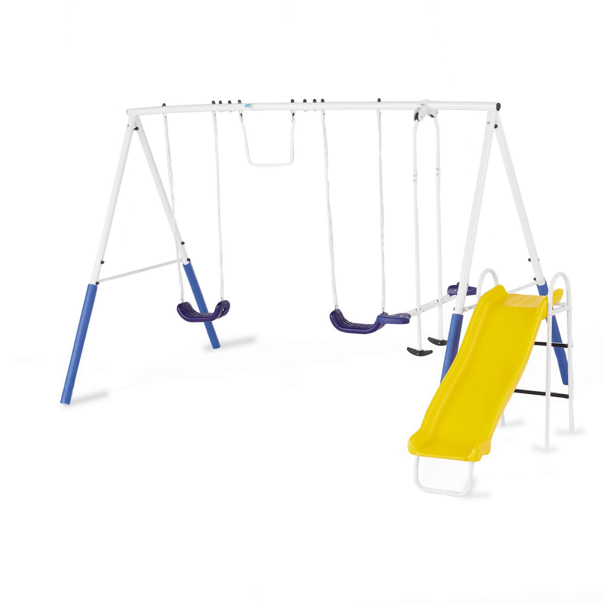 XDP Recreation Blue Ridge Play Outdoor Swing Set w Glider 2 Swings Slide