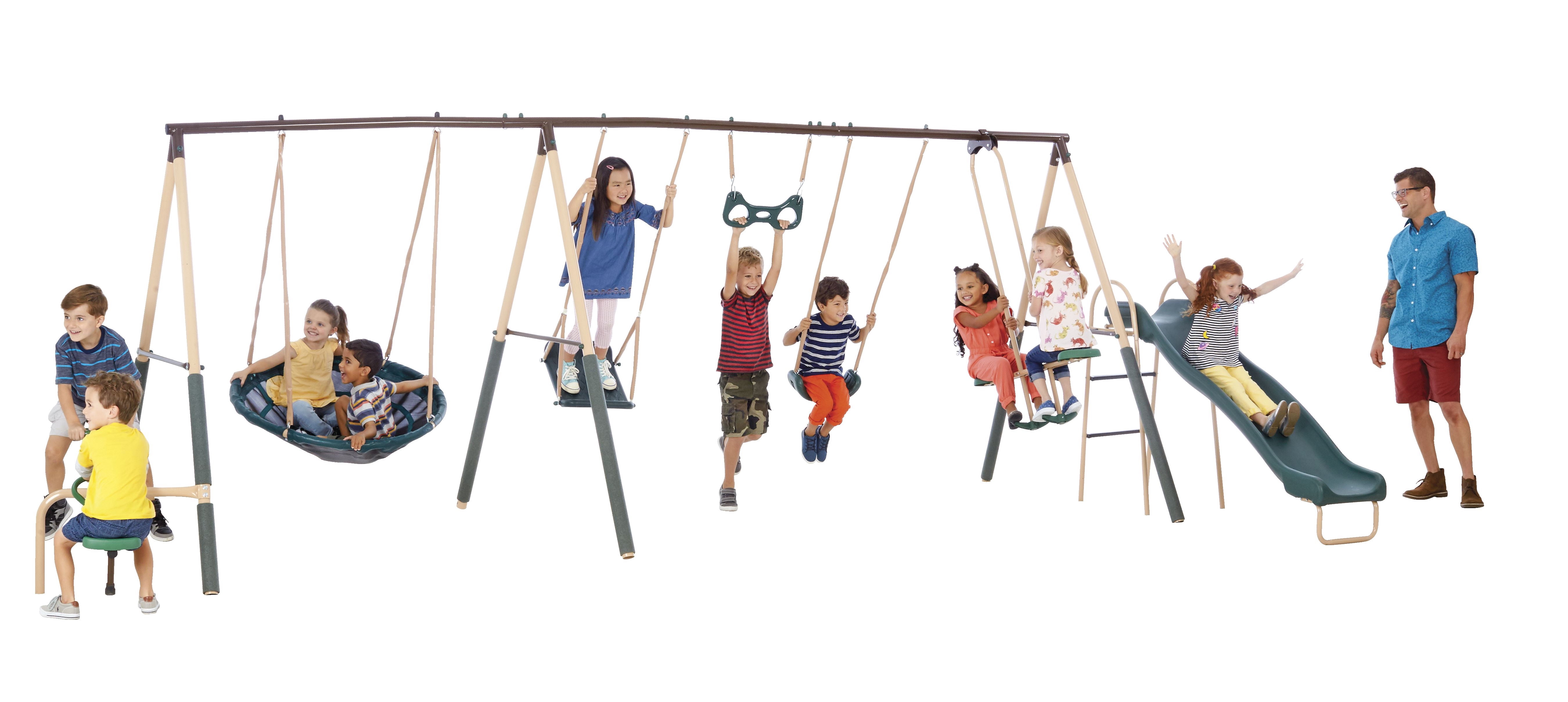 XDP Recreation Deerfield Metal Swing Set with Super Disc Swing, 6ft