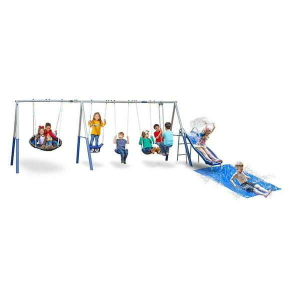 XDP Recreation Fun Always Outdoor Playground, Water Slide, Super Disc Swing