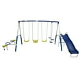 XDP Recreation Outdoor Swing Set with Playscape and Playground Swings