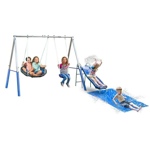 XDP Recreation Playtime Fun with Water Slide, Super Disc Swing & Swing Seat