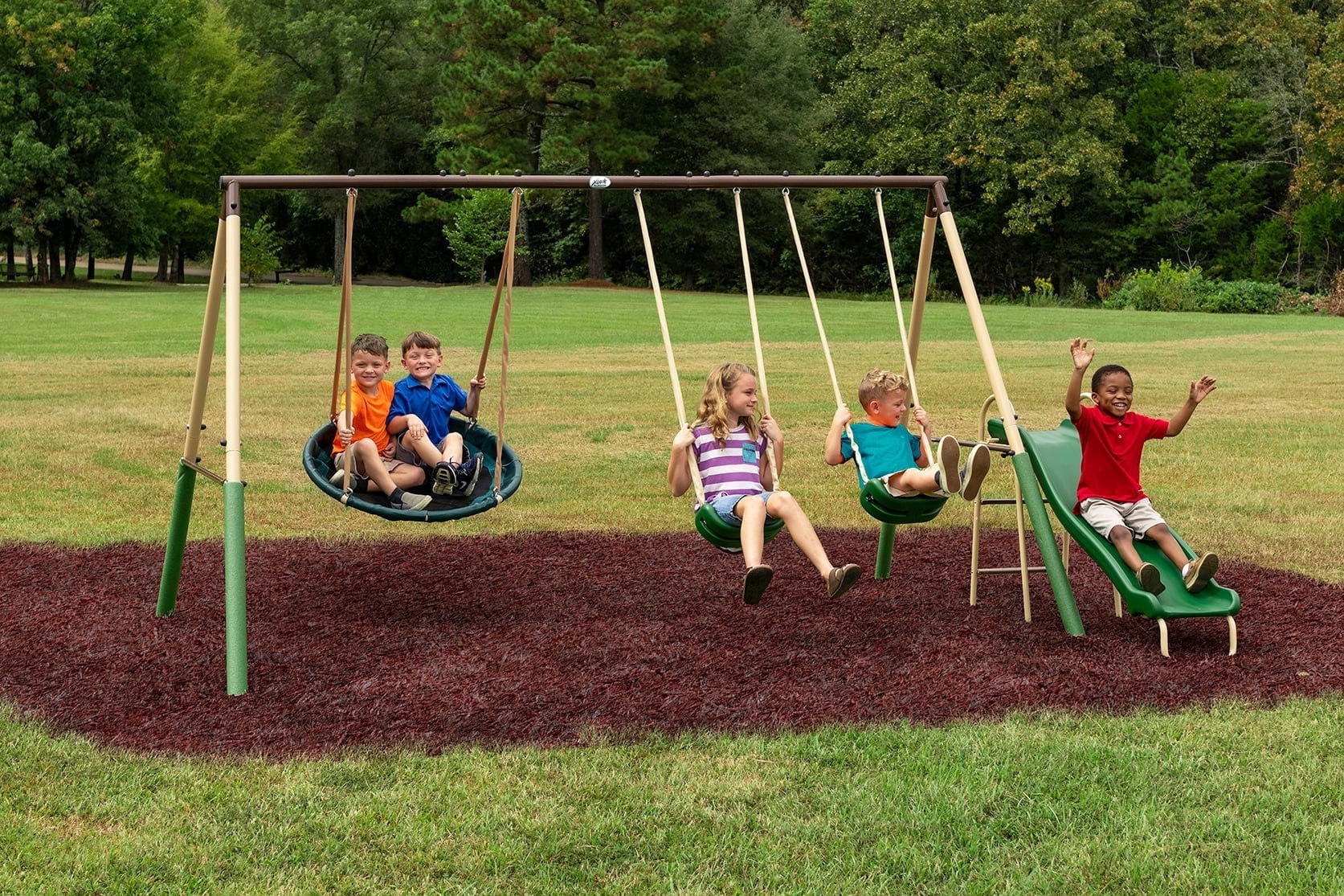 XDP Recreation Super Disc™ Metal Saucer Frame Swing Set with Swing