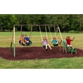 thumbnail image 1 of XDP Recreation Super Disc™ Steel Swing Set with Disc Swing, Swing Seats, Wave Slide, 1 of 9
