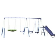 XDP Recreation Surf N Swing Set with Wave Slide, Super Disc Swing, Swing Seat, Stand R Swing, Surf N Board Swing