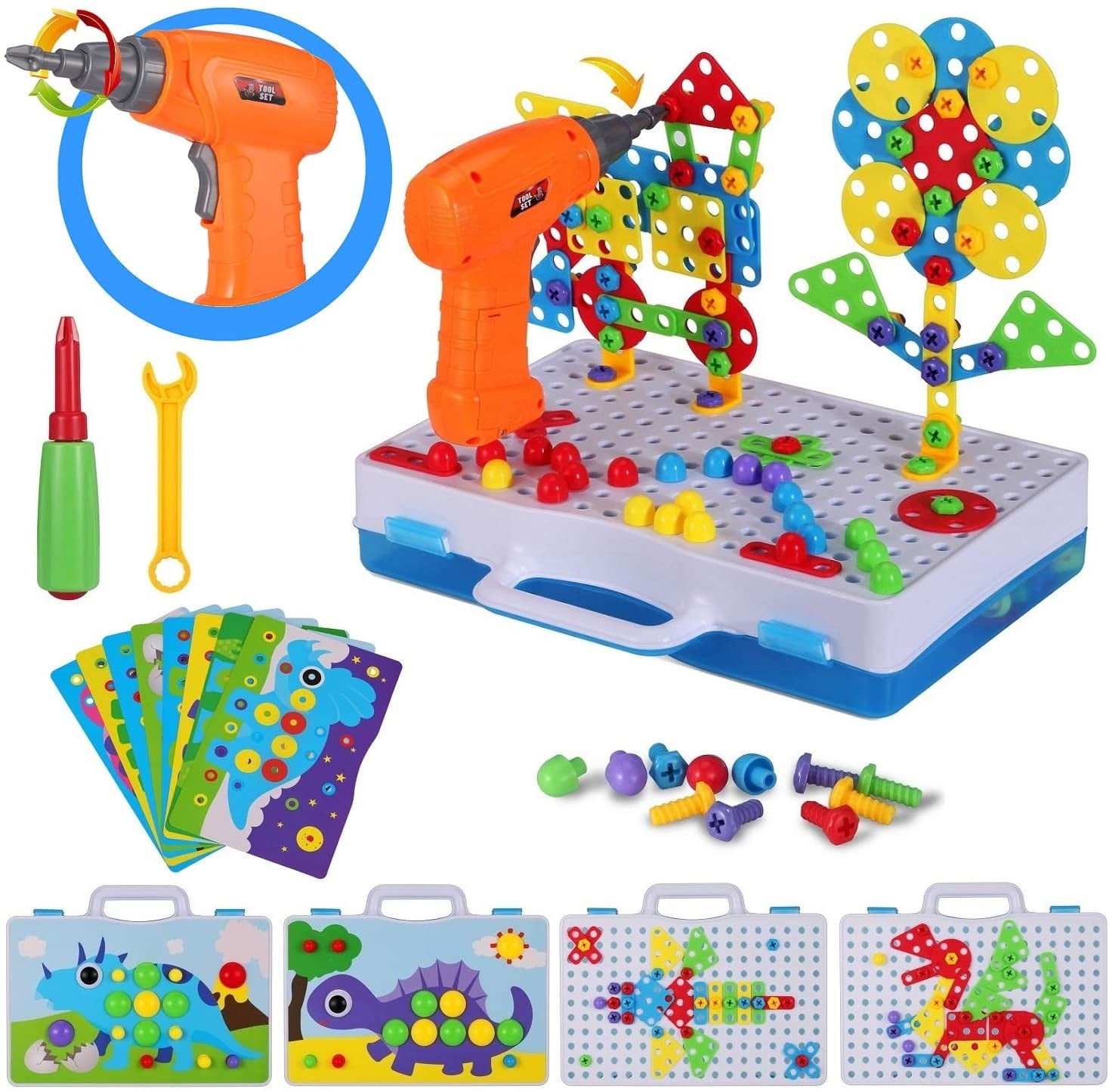 Toy Choi's Toy Drill Electric Kid Drill Set Pretend Play Drill Toy, Kids  Creativity Drill Screw Set, Construction Kids Tool Set Outdoor Preschool