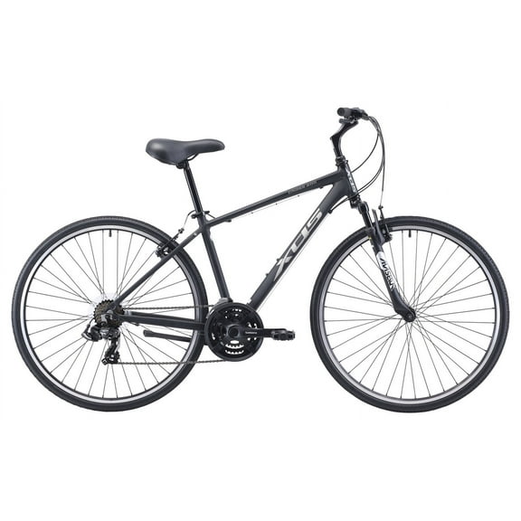 XDS Cross 200 21sp, Men's 700C Hybrid City Commuter Bike, Color:  Matt Black, Frame Size: 15"