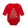 thumbnail image 1 of XDZJLR Baby Boy Girl Christmas Outfit Romper Xmas Letter Cute Cartoon Long Sleeve Xmas Clothes 3-6 Months, 1 of 3