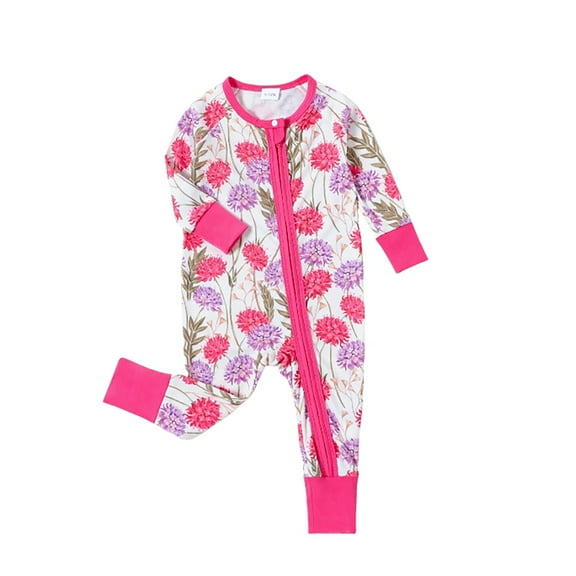 XDZJLR Baby Boy Girl Outfit Jumpsuit Comfortable Stylish Bodysuit Ideal Everyday Wear Sleeping 0-24 Months Pajamas Pink 12-18 Months