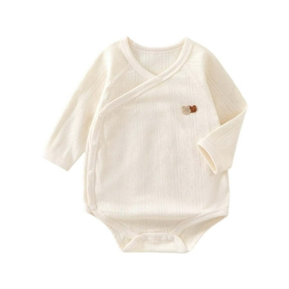 XDZJLR Baby Boy Girl Outfits Cotton Long Sleeved Jacquard Coat Thin Coat Suit 0-1Y Romper Beige 0-1 Months