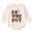 thumbnail image 1 of XDZJLR Baby Boy Girl Outfits Toddler Long Sleeve Football Print Jumpsuit Clothes Khaki 12-18 Months, 1 of 9