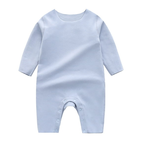 XDZJLR Baby Boy Girl Pajamas Cotton Toddler Thermal Underwear Solid Rompers Jumpsuits Sleepwear Blue 6-12 Months