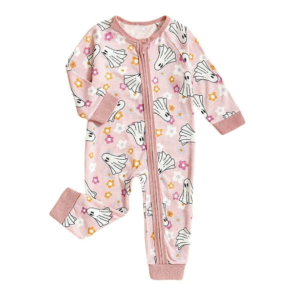 XDZJLR Baby Boy Girl Pajamas Jumpsuit Comfortable Stylish Bodysuit Ideal Everyday Wear Sleeping 0-24 Months Sleepwear Light Pink 18-24 Months