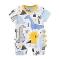 thumbnail image 1 of XDZJLR Baby Boy Girl Romper Cotton Children Print Short Sleeve Jumpsuit Clothes Outfit Light Blue 6-12 Months, 1 of 4